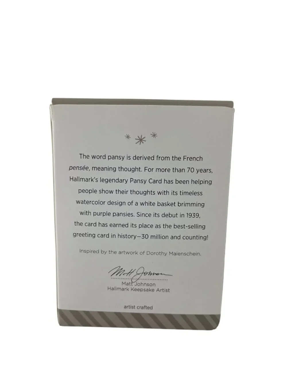 Hallmark Keepsake Christmas Ornament Pansies Stand For Thoughts 2014